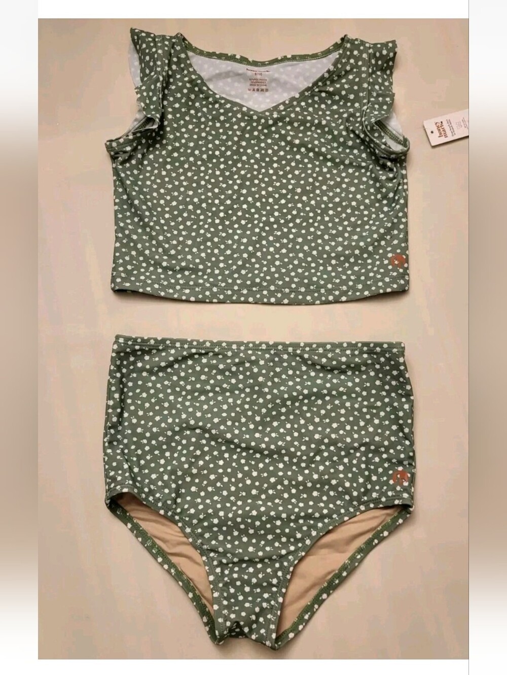 Honey Mark Girl's 2-PC Swimsuit Size 9/10 Lined High Waist